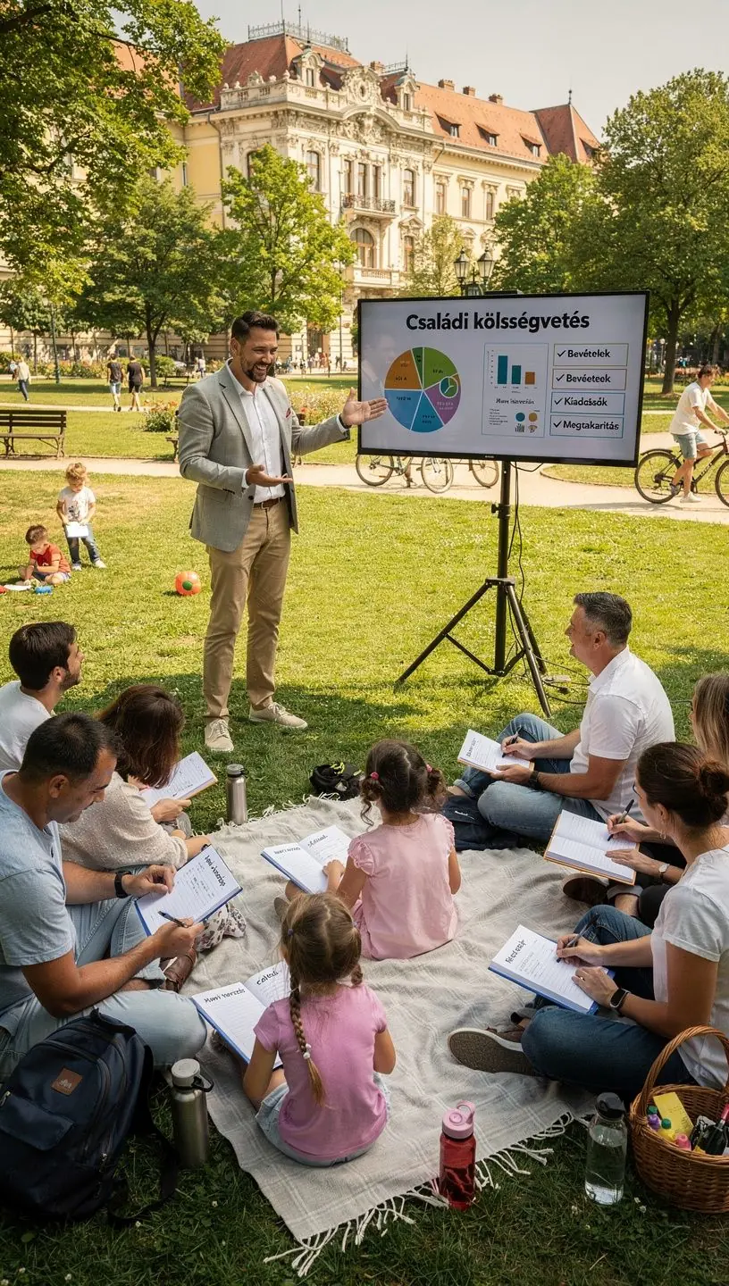 Családi költségvetés tervezése táblázat segítségével, ahol a bevételek és kiadások nyomon követhetők.